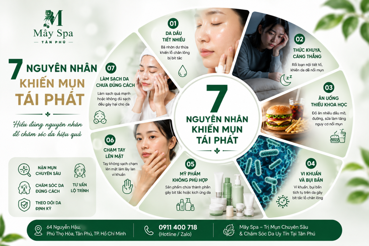 7 nguyên nhân khiến mụn tái phát