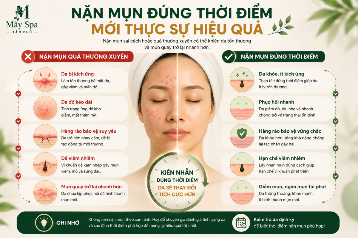 Nặn mụn quá thường xuyên có tốt không ?