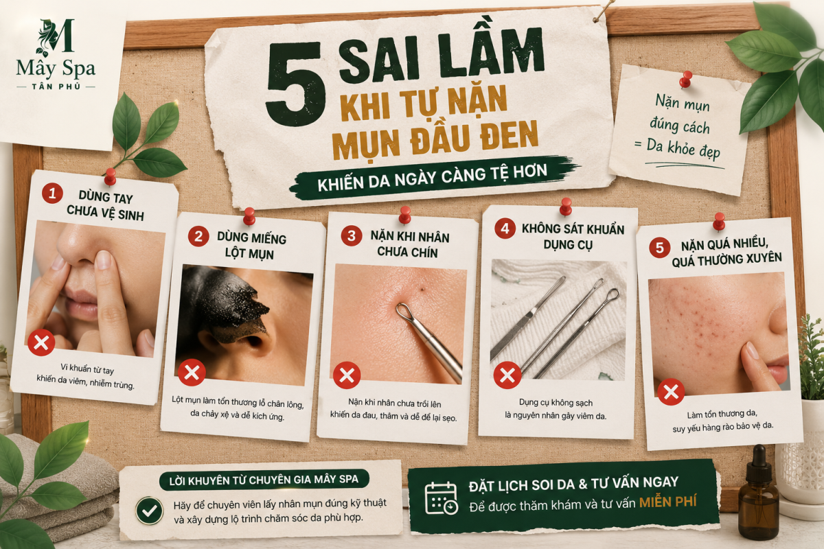 Những sai lầm khi tự nặn mụn đầu đen