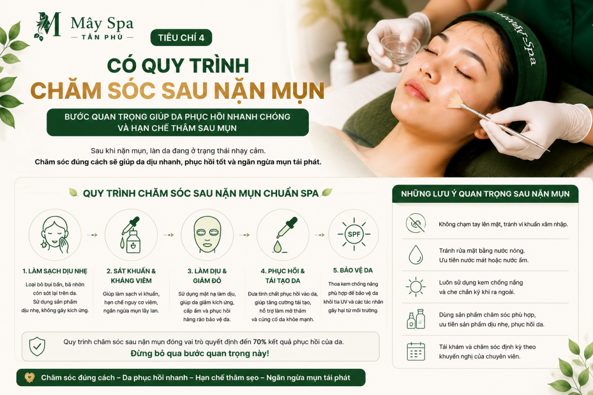 Quy tr&igrave;nh chăm s&oacute;c da sau nặn mụn