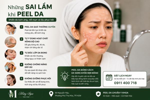 Những sai lầm phổ biến khi peel da trị mụn