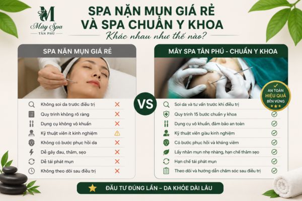So sánh spa nặn mụn giá rẻ và spa chuẩn y khoa