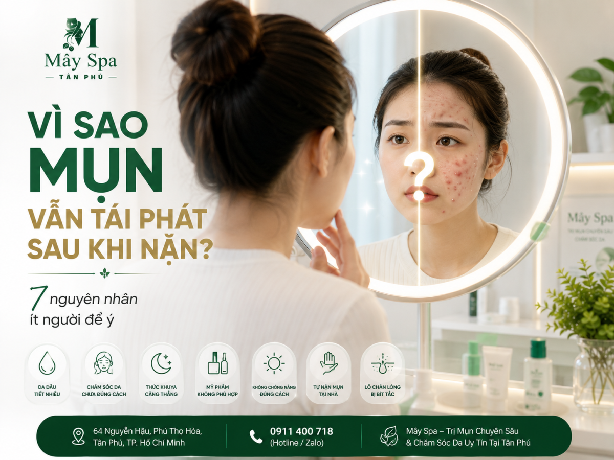 Vì sao mụn vẫn tái phát sau khi nặn ?